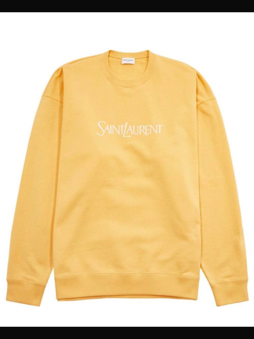 NWT Men's Saint Laurent Yellow Logo-Embroidered Sweatshirt Size S